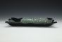 Skull Impression Jade and Black Deep Dish Platter