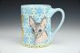 Three Cats in Blue Mug