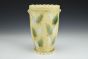 Yellow Square Vase with Leaves