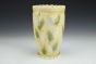 Yellow Square Vase with Leaves