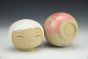 Kokeshi Inspired Vessel - Cheerful Pink Whimsical Landscape with White Hair