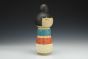 Kokeshi Inspired Vessel - Cheerful Multi-Patterned with Black Bun
