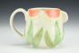 Elephant with Peach Pink Plants Mug