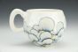 Blue and White Heart Mug in Gold