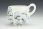 Blue and White Hearts Mug in Gold