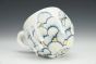 Blue and White Hearts Mug in Gold