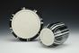 Black and White Striped Cup and Saucer