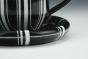 Black and White Striped Cup and Saucer