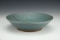 Matte Blue Shallow Bowl