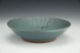 Matte Blue Shallow Bowl