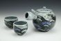Floating Blue Waves Teapot with Two Cups