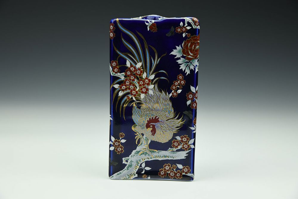 Rooster Triangle Vase