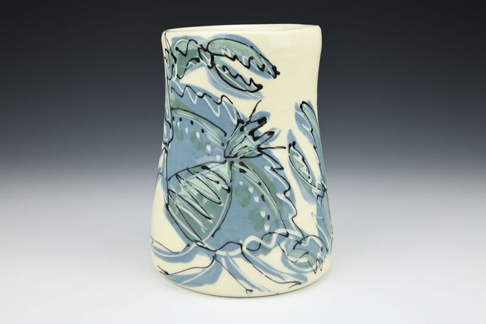 Wide Vase with Crab