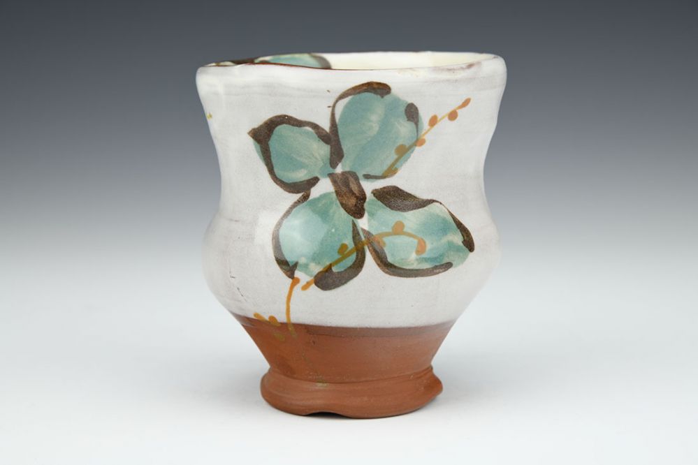 Teal Floral Cup with Willows
