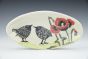 Poppy and Wrens: Small Oval Tray