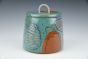 Turquoise Jar with Leather Handle