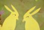 Yellow Spring Rabbits with New Flowers Platter