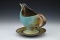 Turquoise Gravy Boat with Plate