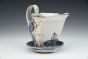 Blue and Grey Floral Gravy Boat Set